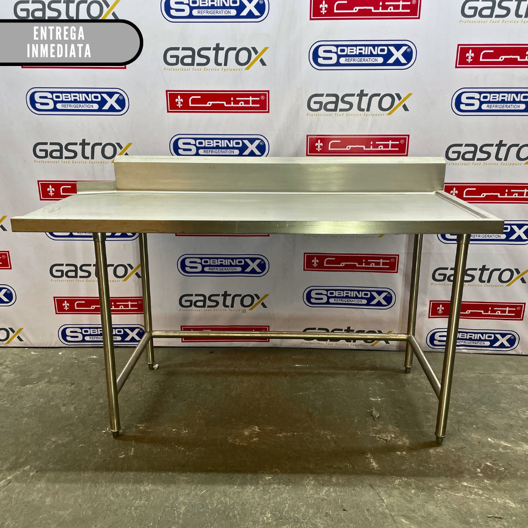 MESA DE RECIBO DE LOZA LIMPIA CON ENTRADA IZQUIERDA (170x76x90 cm)
