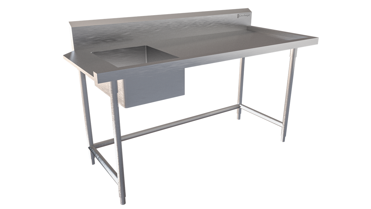 Mesa de trabajo con tarja sin piso. - Gastrox