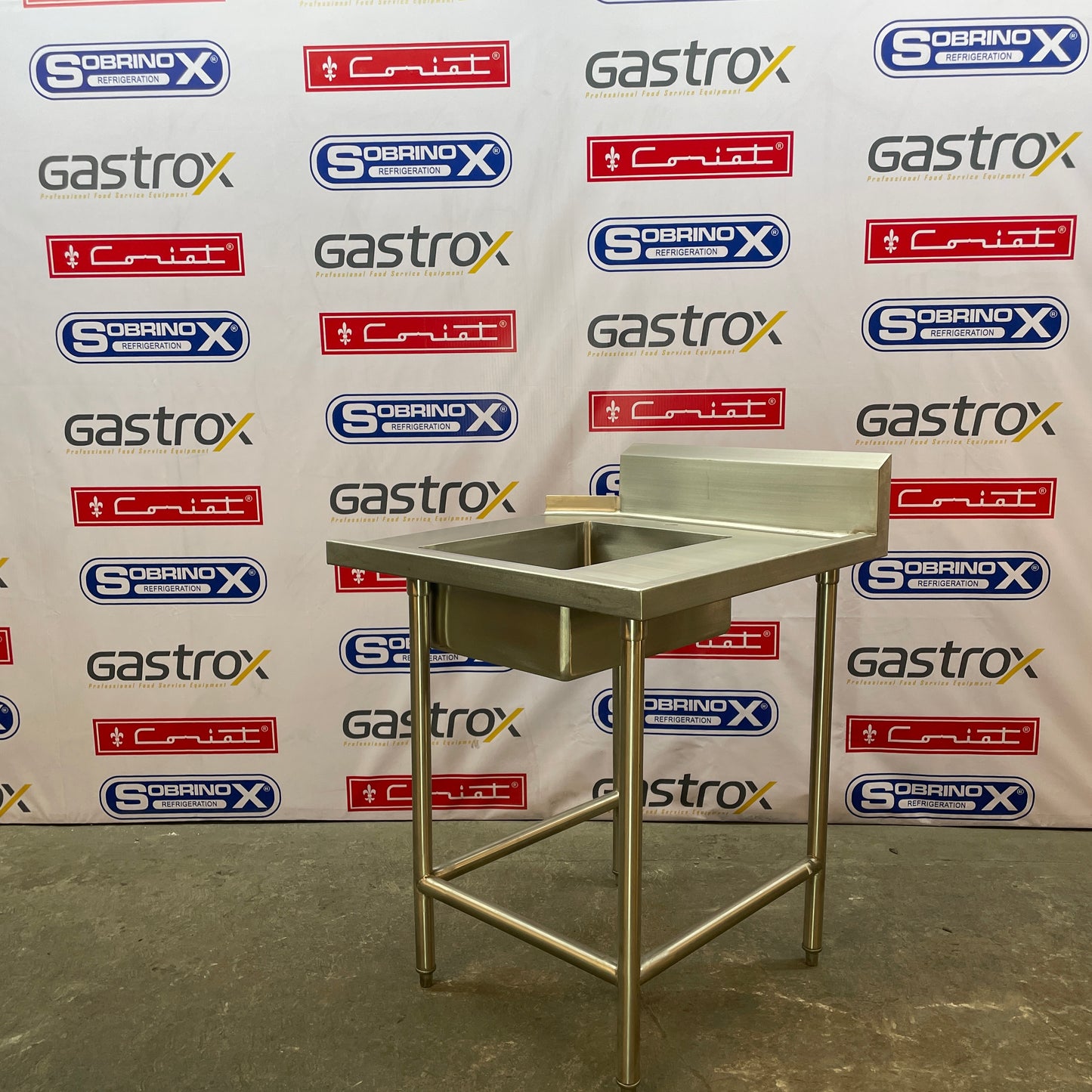 Mesa de Recibo de Loza Sucia con Entrada Izquierda (82x76x90 cm)