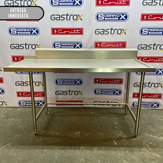 MESA DE RECIBO DE LOZA LIMPIA CON ENTRADA IZQUIERDA (170x76x90 cm)