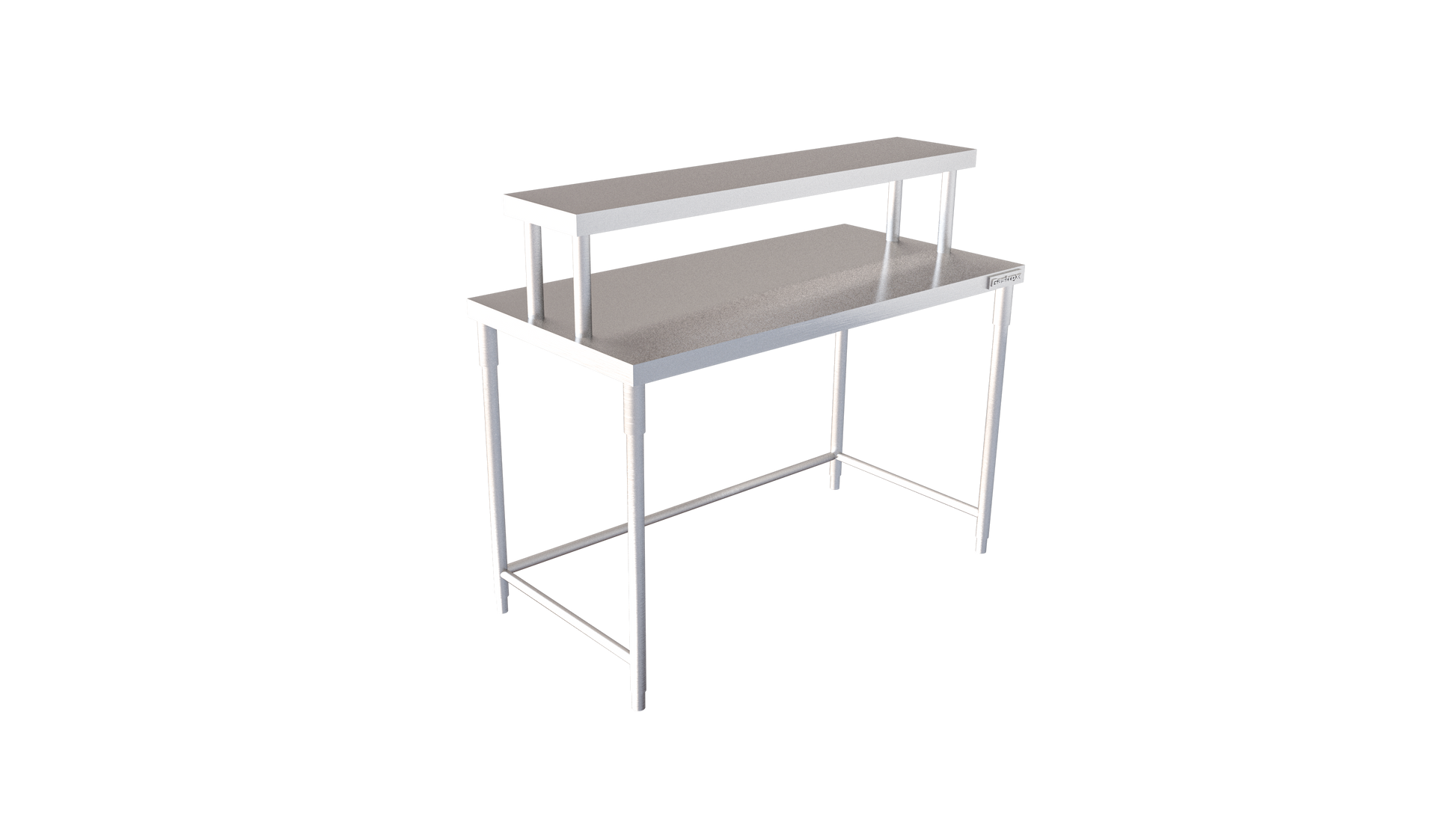Mesa de trabajo isla con repisa sencilla central sin piso - Gastrox